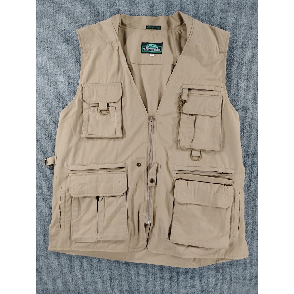 Woodfield Utility Fishing Vest Size L Gorpcore Streetwear Cotton Blend Mens